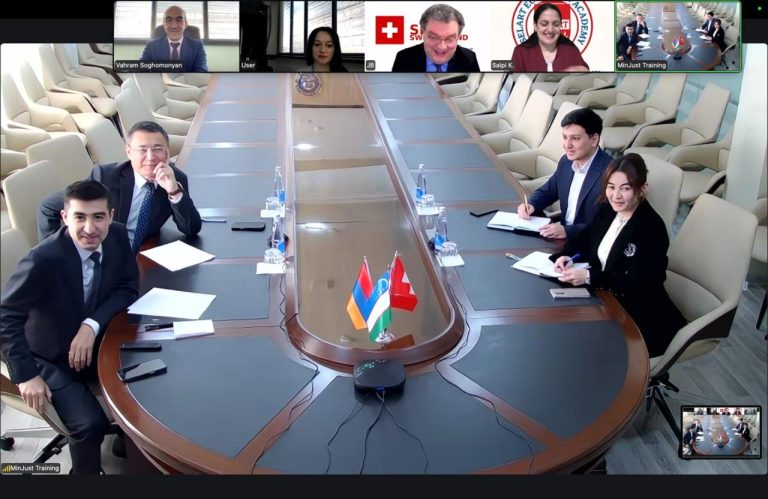 Online meeting with the Training Institute for Lawyers of Uzbekistan – Swiss Academy in Armenia