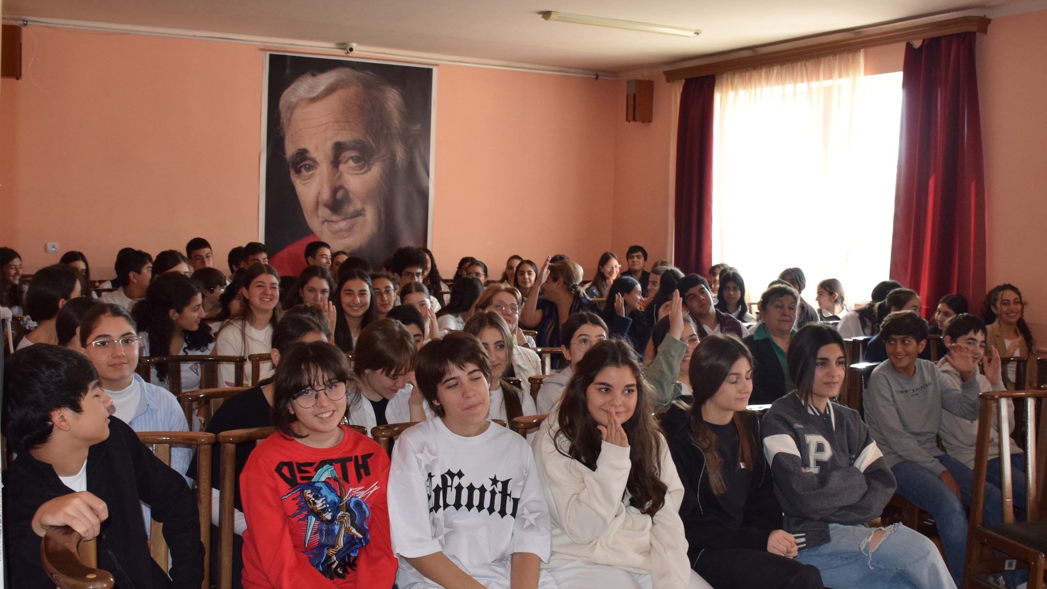 Student audience at a Swiss Academy in Armenia presentation